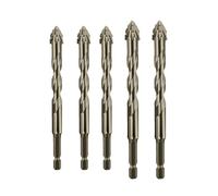 Iiteraryi New Four-Flute Sawtooth Eccentric Drill Bit Set, Multi-Purpose Alloy Drill Bits for Wood, Metal, Concrete, Glass, Tile and Brick, Durable Serrated Design (6 * 6 * 6 * 8 * 8mm)