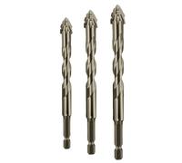 Iiteraryi New Four-Flute Sawtooth Eccentric Drill Bit Set, Multi-Purpose Alloy Drill Bits for Wood, Metal, Concrete, Glass, Tile and Brick, Durable Serrated Design (6 * 8 * 10mm)