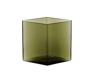 Iittala 1015574 Ruutu Jarrón, 205 x 180 mm, Color Verde Musgo