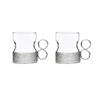 Iittala 2 Vasos con asa Tsaikka 23 cl plata