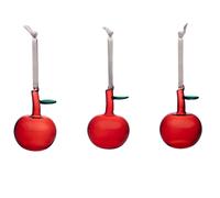 Iittala 3 Colgantes Iittala manzanas de vidrio rojo