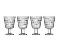 Iittala 4 Vasos con pie Kastehelmi 26 cl Transparente