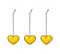 Iittala Corazón de cristal Iittala Amarillo. 5 cm. pack de 3