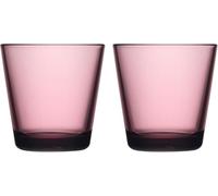 Iittala Kartio 1070585 - Juego de 2 vasos de cristal (aptos para lavavajillas, 8 cm de alto, 21 cl), color rosa