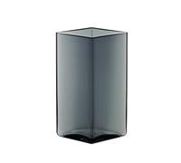 Iittala Ruutu Jarrón, Florero, Jarrón de Sala, Jarrón de Mesa, Vidrio, Gris, 11.5 x 18 cm, 1015592