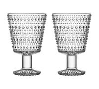 Iittala Set de 2 vasos con pie Kastehelmi 26 cl claro