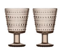 Iittala Set de 2 vasos con pie Kastehelmi 26 cl lino