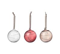 Iittala Set de 3 bolas de vidrio Solboll Ø8 cm Transparente-brezo-lino