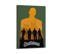 IIWERUW GTA San Andreas - Póster decorativo para pared, diseño de música vintage y películas, para sala de estar, dormitorio, 60 x 90 cm, estilo marco