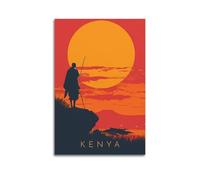 IIWERUW Kenya póster arte de pared lienzo estético póster vintage música y películas pintura decorativa para sala de estar dormitorio 40 x 60 cm (16 x 24 pulgadas) sin marco estilo