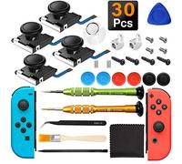 iiwey Paquete de 4 palancas de repuesto 3D para control Joy-Con, 2 pestillos de metal Joy-con, incluye destornilladores Y1.5, Joycon de repuesto para fijar el joystick de Drift Joy-con