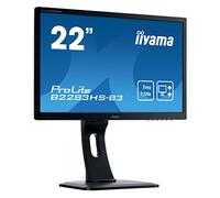 iiyama B2283HS-B3 Monitor LED 54,7 cm, 21.5 pulgadas, Full-HD (VGA, HDMI, DisplayPort, Regulable en altura, Pivotante), Negro Mate
