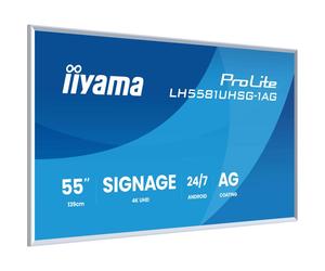 IIyama iiyama ProLite LH5581UHSG-1AG Pantalla Android UHD 4K 55” bisel personalizable, administración de contenido integrada y funcionamiento 24/7, para