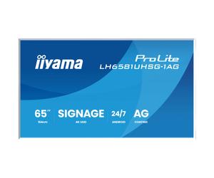 IIyama iiyama ProLite LH6581UHSG-1AG Pantalla Android UHD 4K 65” con bisel personalizable, gestión de contenido integrada y uso continuo 24/7, ideal para