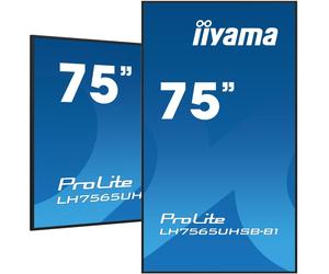 IIyama iiyama ProLite LH7565UHSB-B1 Pantalla 4K de 75'' con 800 cd/m² de brillo, Android 11 y doble orientación, ideal para señalización digital profesional