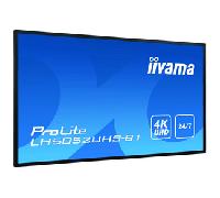 iiyama Prolite LH5052UHS-B1 - Reproductor Multimedia (125,7 cm, 49,5 Pulgadas, VA, LED, 4K, UHD (VGA, DVI, HDMI, DisplayPort, USB2.0, RS-232c, RJ45), Android OS, Ranura Micro SD, SDM-L, 24/7, Negro