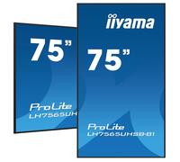 iiyama - LH7565UHSB-B1 pantalla de señalización Diseño de quiosco 189,2 cm (74.5") LED Wifi 800 cd / m² 4K Ultra HD Negro Proces