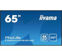 iiyama Prolite LH6541UHS-B1AG - Pantalla de señalización digital de 64,5 pulgadas, panel LED 4K, UHD HDMI RS-232c, RJ45, USB2.0, reproductor multimedia 24/7, 164 cm, color negro