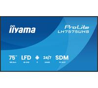 iiyama ProLite LH7575UHS-B2AG pantalla de señalización digital 4K de 75" con disponibilidad 24/7, sistema operativo Android, función Signal FailOver y ranura Intel® SDM