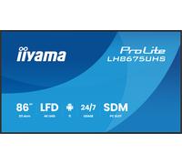 iiyama ProLite LH8675UHS-B2AG pantalla de señalización digital 4K de 86" con disponibilidad 24/7, sistema operativo Android, función Signal FailOver y ranura Intel® SDM
