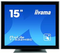 iiyama Prolite T1532MSC-B5AG - LED Monitor - 15' - Touchscreen - 1024 x 768 @ 75 Hz - TN - 370 CD/m² - 700:1-8 ms - HDMI, VGA, DisplayPort - Speakers - Black