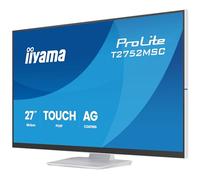 iiyama Prolite T2752MSC-W1AG Pantalla LED IPS 68,6 cm 27" Full HD 10 puntos Multitouch capacitivo DeepContrast PCAP+ HDMI DP USB3.2 7H Revestimiento antirreflejo y antihuellas, color blanco