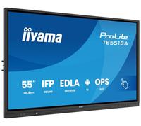 iiyama Prolite TE5513A-B2AG 138,8 cm 55" IPS LED pantalla interactiva 4K UHD 40 puntos táctiles PureTouch-IR HDMI DP USB-C DP-Alt USB 2.0/3.2 RJ45 WiFi OPS Android 14 Google EDLA PIR NFC