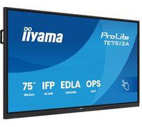 iiyama - TE7513A-B1AG pantalla de señalización Panel plano interactivo 190,5 cm (75") Wifi 500 cd / m² 4K Ultra HD Negro Pantall
