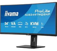 iiyama Prolite XCB3497WQSNP-B1 - Monitor LED VA Curvo 1500R de 34 Pulgadas, UWQHD, HDMI, DP, USB 3.2, USB-C Dock, 95 W, RJ45, KVM, Ajuste de Altura, sincronización adaptativa, Color Negro