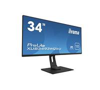 iiyama Prolite XUB3493WQSU-B1 Monitor de 34" UWQHD (3440x1440, Panel ADS-IPS, 21:9, 75Hz, 4ms, 2 HDMI, 1 DisplayPort, 2 USB3.0, Pip, Regulable en Altura, Pivotante), Negro Mate
