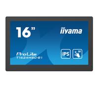 iiyama T1624MSC-B1 pantalla de señalización Panel plano interactivo 39,6 cm (15.6") LCD 450 cd / m² Full HD Negro Pantalla táctil 24/7