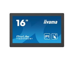 iiyama T1624MSC-B1 pantalla de señalización Panel plano interactivo 39.6 cm (15.6') IPS 450 cd / m Full HD Negro Pantalla táctil 24/7