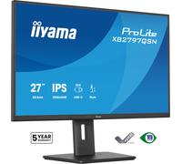 iiyama Prolite XB2797QSN-B1 Monitor LED IPS 68,5 cm 27" WQHD HDMI DP-in/Out DaisyChain USB-C Dock 65W RJ45 USB3.2 USB-C Slim-Line Ajuste de altura Pivot AdaptiveSync Negro