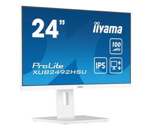 IIYAMA XUB2492HSU-W6 24inch WHITE ETE IPS-panel 1920x1080 100Hz 15cm Height Adj. Stand Pivot 250cd/m Speakers HDMI