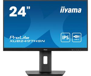 IIYAMA XUB2497HSN-B2 24inch IPS FHD 100Hz 300cd/m2 1ms HDMI DP DP Out 3xUSB 3.2 USB C 7.5W LAN Speakers 15cm Height Adj. Stand