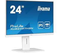 iiyama XUB2497HSN-W2 Pantalla IPS de 24 Pulgadas (Bisel Blanco) USB-C de 65 W, Carga de 4 ms, Full HD 1920 x 1080, RJ45/HDMI/DP, 1 Salida DP-out (MST), 4 concentradores USB, Soporte Ajustable en