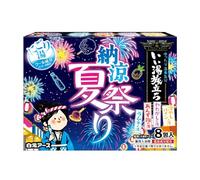 Iiyu Tabidachi Summer Festival Bath Powder 8 Pack - Japonés Milky Hot Spring-Style Bath Soak Set with Cooling Mentol - Ramune, Cotton Candy, Apricot, Pineapple Scents - Fabricado en Japón