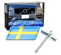 iJDMTOY Emblema de la Bandera de Suecia con Rejilla/Anclaje de Malla Compatible con automóviles escandinavos suecos Volvo Saab Scania, etc