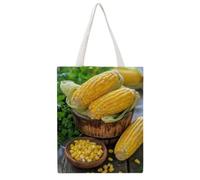 IJHGERFL Fresh Sweet Corn 02 - Bolsa de lona reutilizable, respetuosa con el medio ambiente, para compras, casual, a la moda, versátil y elegante para actividades al aire libre, 38 x 46 cm