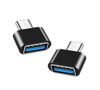 iJiGui Adaptador USB C a USB (2 Piezas), Adaptador OTG USB-C Macho a USB-A 2.0 Hembra Compatible con MacBook Pro, Samsung Galaxy, Teléfonos Tipo-C(Negro)