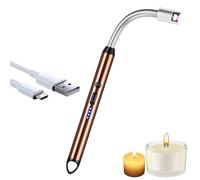 iJiGui Encendedor Electrico, Encendedor Velas Mechero Electrico USB Recargable, Encendedor Cocina Arco Eléctricos, 360 Flexible Encendedor para Velas, Estufas de Gas, Camping Barbacoa(Oro Rosa)