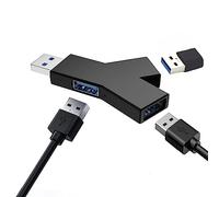 iJiGui Hub 3 Puertos (2 USB 2.0 + 1 USB 3.0), Concentrador para PS4/PS5, PlayStation 5, Ordenador Portátil, PC, Impresora, MacBook, Memoria