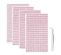 iJiZuo 1792 Piezas Piedras de Estrás Autoadhesivas, Repartidas en 4 Hojas, Pegatinas Diamantes Acrílico, con Pinzas, Diámetro 3-6 mm, para Manualidades, Uñas, Arte Facial, Bricolaje-Rosa
