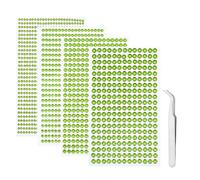 iJiZuo 1792 Piezas Piedras de Estrás Autoadhesivas, Repartidas en 4 Hojas, Pegatinas Diamantes Acrílico, con Pinzas, Diámetro 3-6 mm, para Manualidades, Uñas, Arte Facial, Bricolaje-Verde
