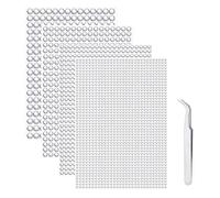 iJiZuo 1792 Piezas Piedras de Estrás Autoadhesivas, Repartidas en 4 Hojas, Pegatinas Diamantes Acrílico, con Pinzas, Diámetro 3-6 mm, para Manualidades, Uñas, Arte Facial, Ropa, Zapatos, Bricolaje
