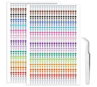 iJiZuo 1800 Piezas Piedras de Estrás Autoadhesivas, Repartidas en 2 Hojas, Pegatinas Diamantes Acrílico, con Pinzas, para Manualidades, Uñas, Arte Facial(3mm,4mm,5mm)