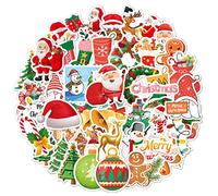 iJiZuo 50 Piezas Pegatinas de Navidad, DIY Pegatinas Infantiles Navidad de Papá Noel/Muñeco de Nieve/Duende/Reno, para Decorar de Navidad