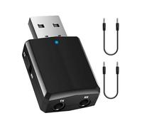 iJiZuo Adaptador Bluetooth USB 5.0, con Audio Inalámbrico 3.5MM Cable, Transmisor Receptor Bluetooth 3-en-1, para PC/TV/Auriculares/Altavoces/Radio(Negro)