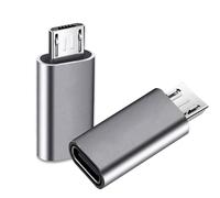 iJiZuo Adaptador Micro USB a USB C [2 Unidades], Micro USB (Macho) a USB C (Hembra), Adaptador de Transferencia de Datos, para Galaxy S7/S7 Edge/S6/J7, LG G4, Hua Wei P10/P9 Lite-Gris