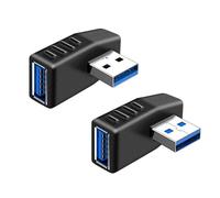 iJiZuo Adaptador USB 3.0 en ángulo de 90° Macho a USB 3.0 Hembra, Conector USB en ángulo Recto, 2 Paquetes USB 3.0 Macho a Hembra de Alta Velocidad 5 gbps, Compatible con PC/Portátil/TV